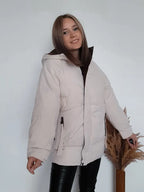 2021 Thick Hooded Down Coat Women Winter Jacket Cotton Long Warm Padded Parka nowadaysfashion
