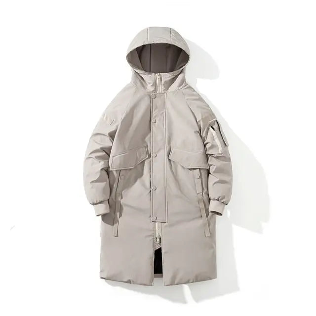 2021 Winter Thick Jacket Solid Ladies Long Coats with  Zippers Hooded Single Breasted Parkas nowadaysfashion