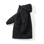 2021 Winter Thick Jacket Solid Ladies Long Coats with  Zippers Hooded Single Breasted Parkas nowadaysfashion