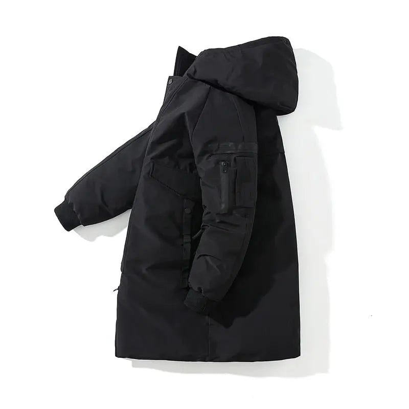 2021 Winter Thick Jacket Solid Ladies Long Coats with Zippers Hooded Single Breasted Parkas - Blade & Thread