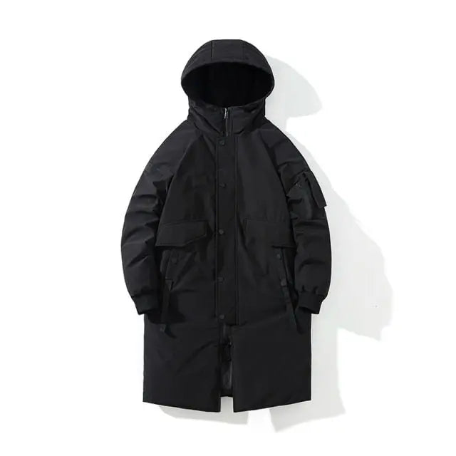 2021 Winter Thick Jacket Solid Ladies Long Coats with Zippers Hooded Single Breasted Parkas - Blade & Thread