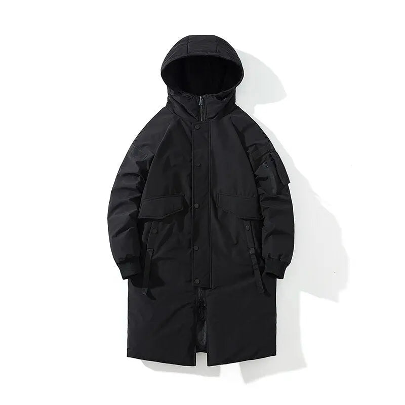2021 Winter Thick Jacket Solid Ladies Long Coats with Zippers Hooded Single Breasted Parkas - Blade & Thread
