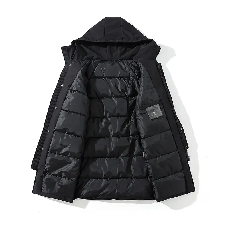 2021 Winter Thick Jacket Solid Ladies Long Coats with Zippers Hooded Single Breasted Parkas - Blade & Thread
