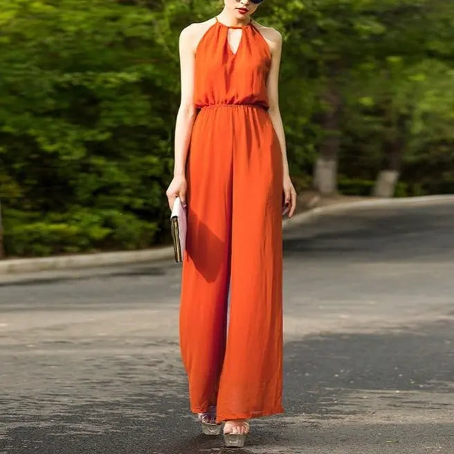 2022 Beach Style Jumpsuit for Women Summer Chiffon Bohemian Full Length Party Rompers - Blade & Thread