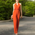 2022 Beach Style Jumpsuit for Women Summer Chiffon Bohemian Full Length Party Rompers nowadaysfashion