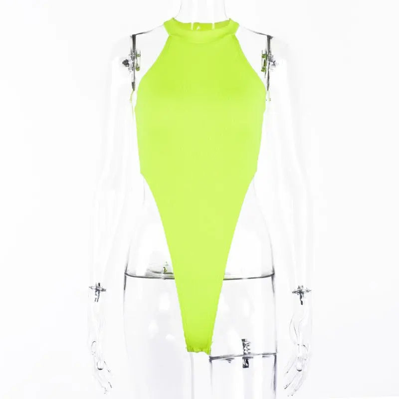 2022 Neon Green Red Orange Sexy Bodysuit Summer Clothes for Women Casual Streetwear Jumpsuits nowadaysfashion