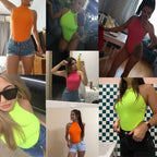 2022 Neon Green Red Orange Sexy Bodysuit Summer Clothes for Women Casual Streetwear Jumpsuits nowadaysfashion