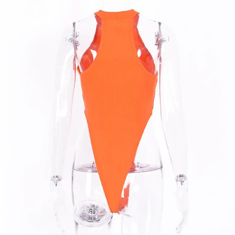 2022 Neon Green Red Orange Sexy Bodysuit Summer Clothes for Women Casual Streetwear Jumpsuits - Blade & Thread