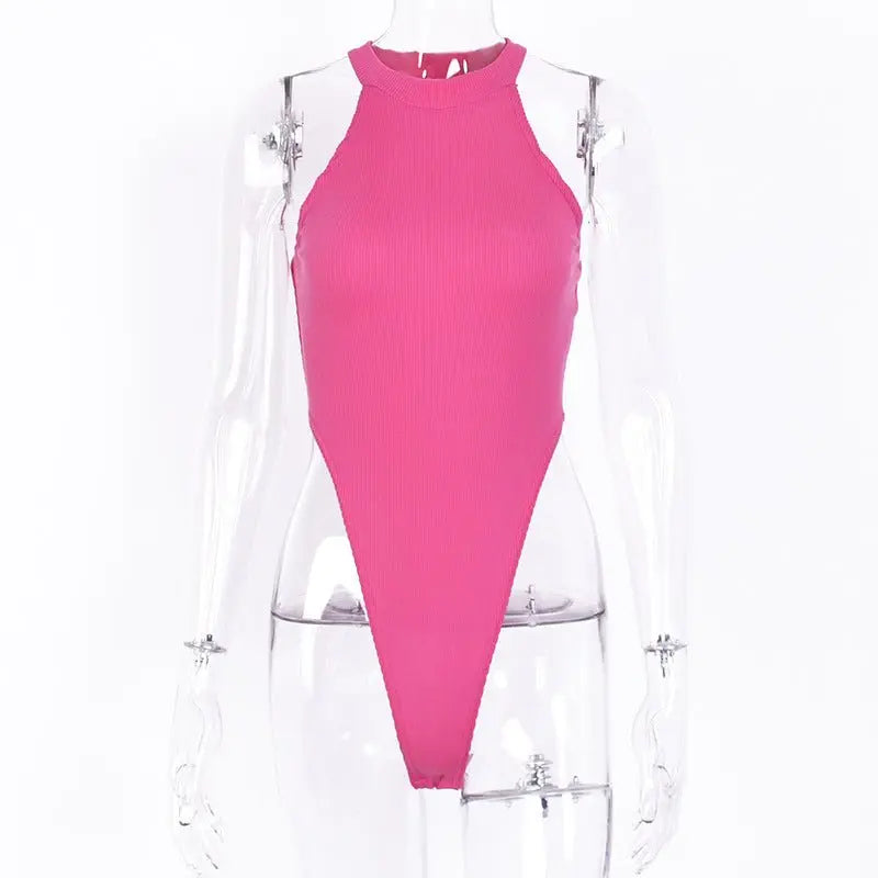 2022 Neon Green Red Orange Sexy Bodysuit Summer Clothes for Women Casual Streetwear Jumpsuits - Blade & Thread