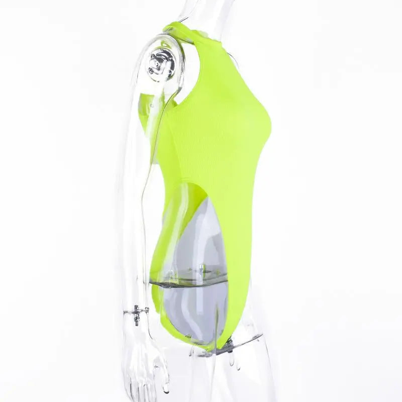 2022 Neon Green Red Orange Sexy Bodysuit Summer Clothes for Women Casual Streetwear Jumpsuits nowadaysfashion