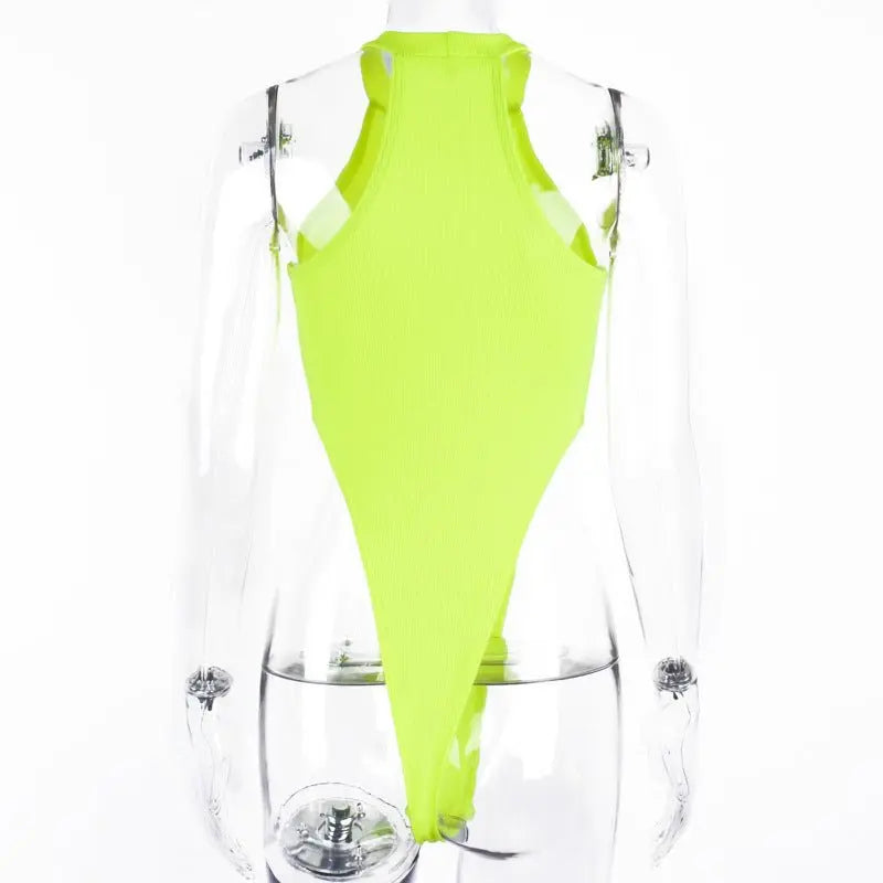 2022 Neon Green Red Orange Sexy Bodysuit Summer Clothes for Women Casual Streetwear Jumpsuits nowadaysfashion