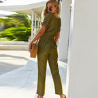 2022 Streetwear Women Jumpsuits Long O-Neck Polyester One Piece Outfi Summer Clothes nowadaysfashion