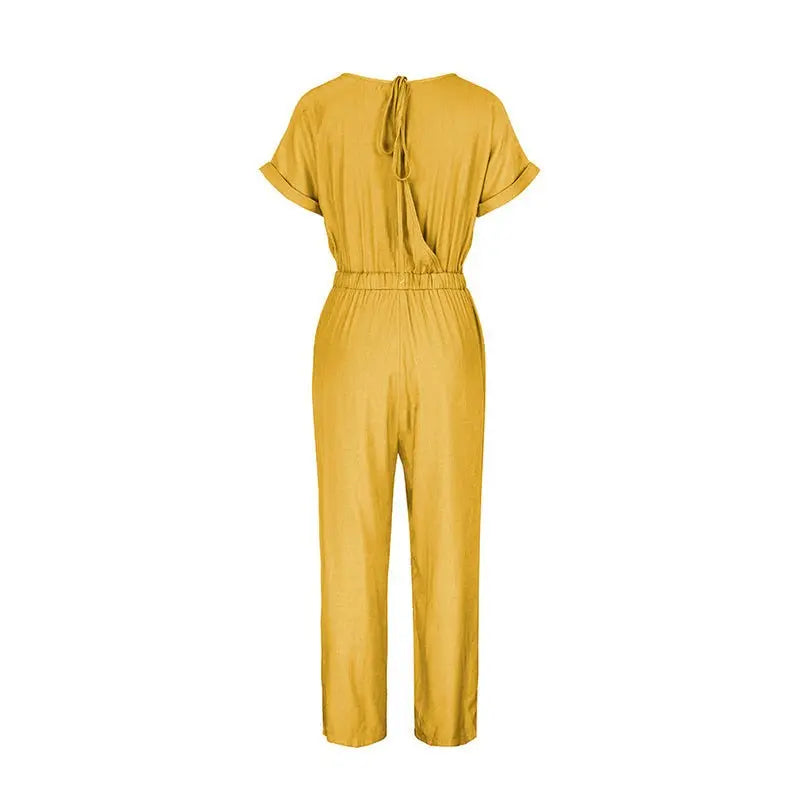 2022 Streetwear Women Jumpsuits Long O-Neck Polyester One Piece Outfi Summer Clothes - Blade & Thread