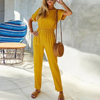 2022 Streetwear Women Jumpsuits Long O-Neck Polyester One Piece Outfi Summer Clothes nowadaysfashion