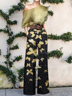 2022 Summer Pattern Print Jumpsuit Off Shoulder Romper Women  Wide Leg Pant Playsuit nowadaysfashion