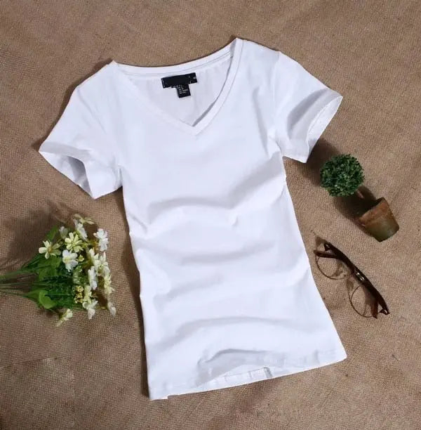 2022 Women's T Shirt Women Short Sleeved Slim Solid Color Womens Simple Tee T-Shirt nowadaysfashion