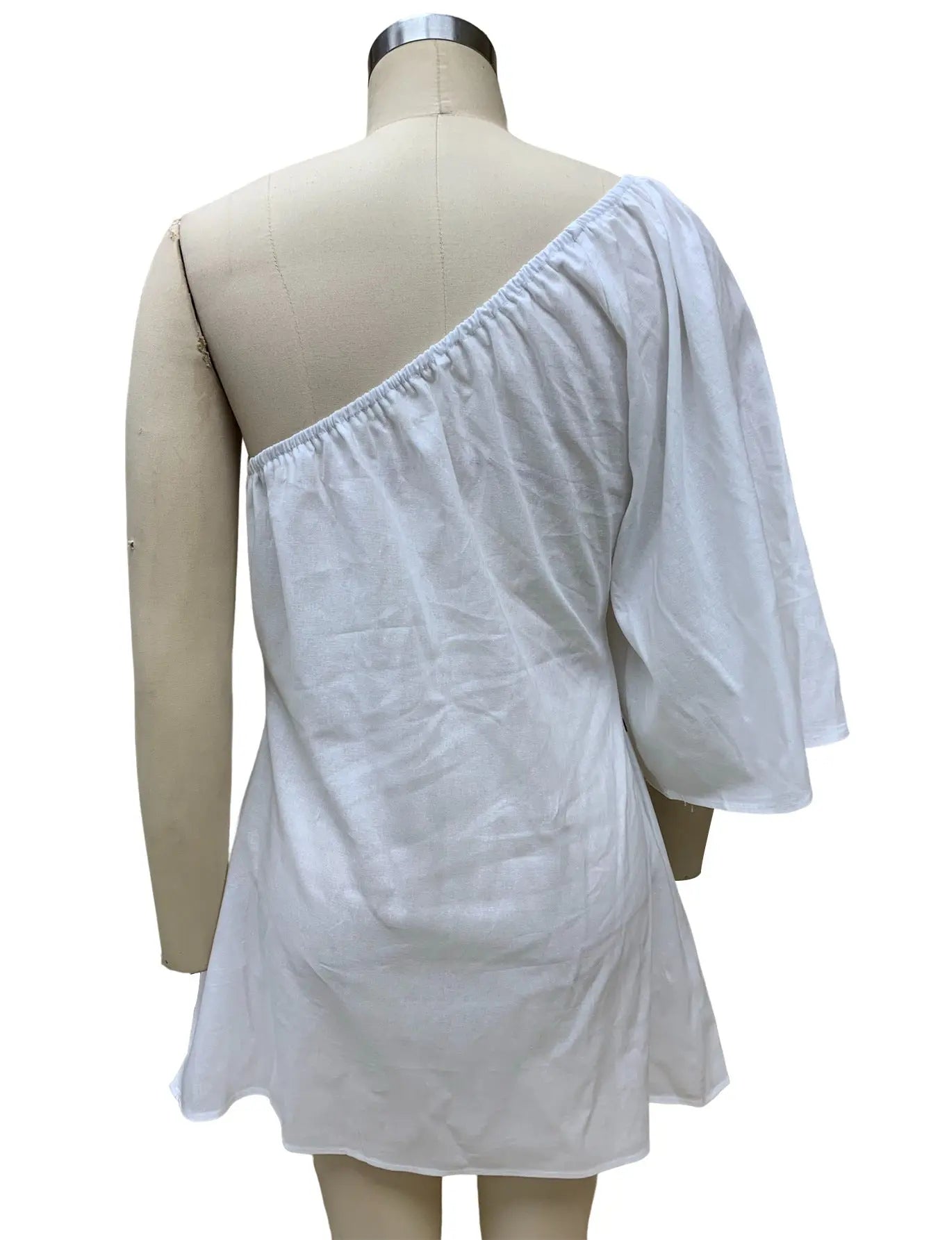 2023 Loose Slim Slanted Shoulder Short Dress - Blade & Thread