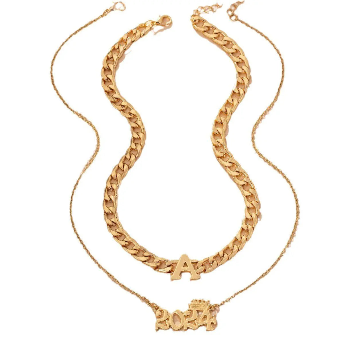 2024 number and letter two necklace set - Blade & Thread