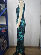 2024 Spring and Summer Tie-Dye Temperament Slim Sleeveless Dress nowadaysfashion