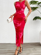 2024 Spring and Summer Tie-Dye Temperament Slim Sleeveless Dress nowadaysfashion