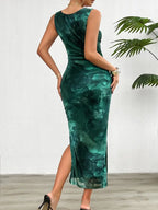 2024 Spring and Summer Tie-Dye Temperament Slim Sleeveless Dress nowadaysfashion