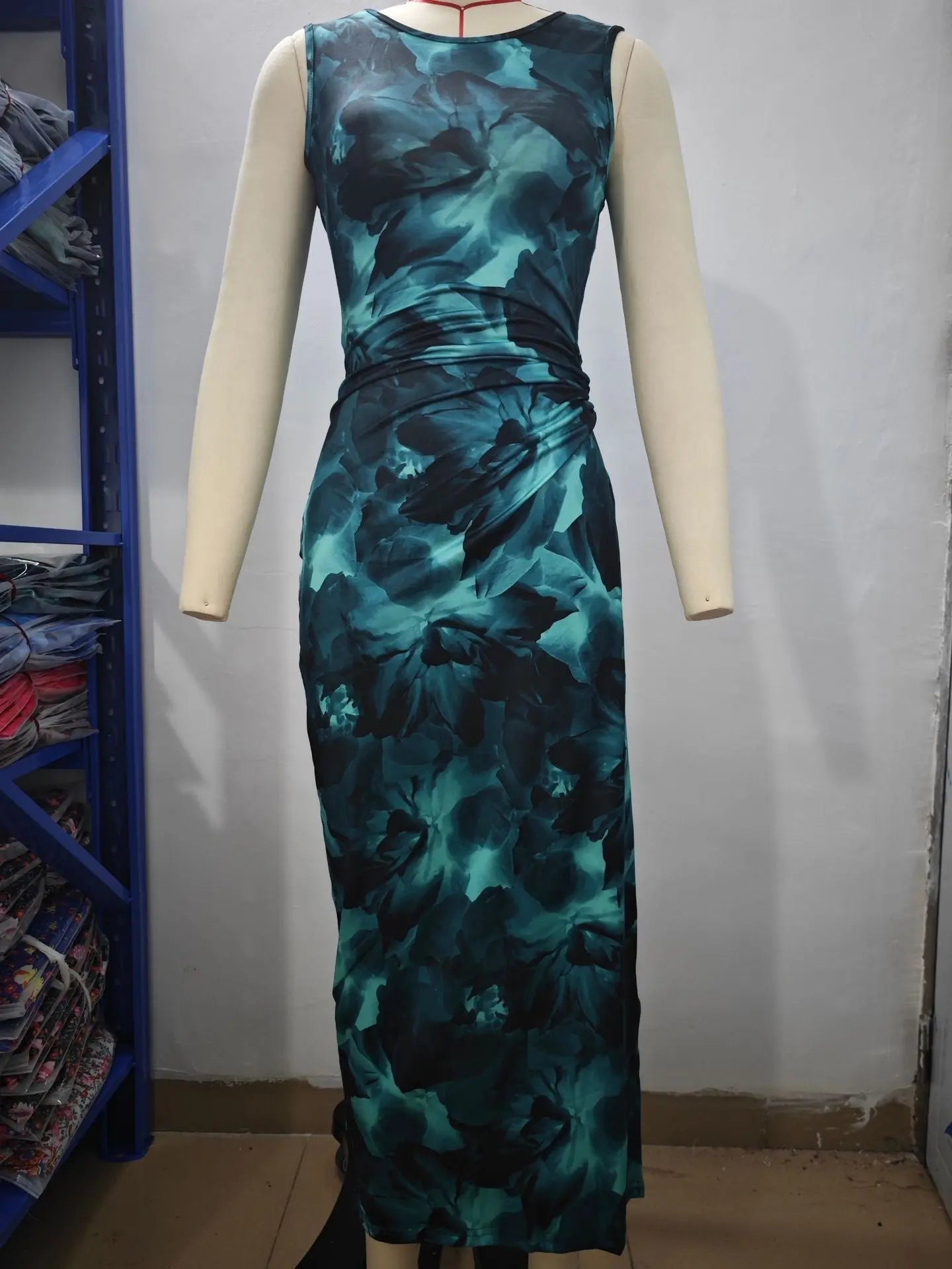 2024 Spring and Summer Tie-Dye Temperament Slim Sleeveless Dress - Blade & Thread