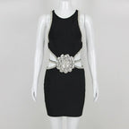 2024 spring and summer waistless exquisite rhinestone flower dress nowadaysfashion