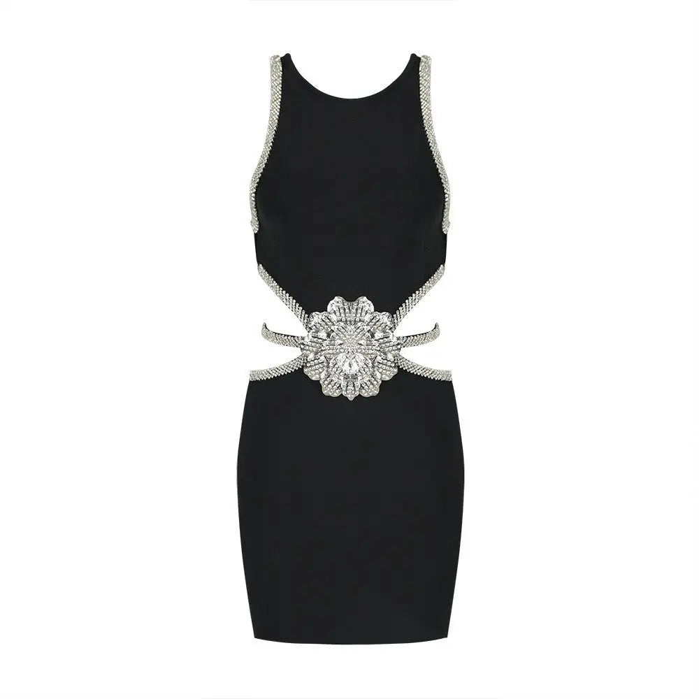 2024 spring and summer waistless exquisite rhinestone flower dress nowadaysfashion