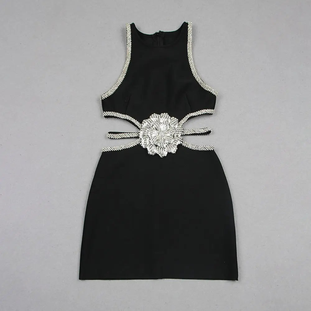 2024 spring and summer waistless exquisite rhinestone flower dress - Blade & Thread