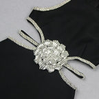 2024 spring and summer waistless exquisite rhinestone flower dress nowadaysfashion