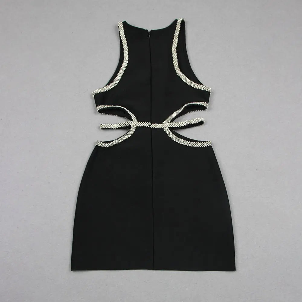 2024 spring and summer waistless exquisite rhinestone flower dress - Blade & Thread