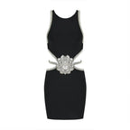 2024 spring and summer waistless exquisite rhinestone flower dress nowadaysfashion