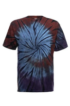 SpectraUSA boho spiral tie-dye T-shirt featuring vibrant multicolor spiral design on front, casual and stylish tee.