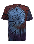 SpectraUSA Boho Spiral Tie-Dye T-shirt featuring a colorful, spiral design on the front, casual and stylish tee for everyday wear.