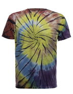 Rainbow spiral tie-dye t-shirt by SpectraUSA featuring vibrant rainbow colors and a spiral pattern on the front.