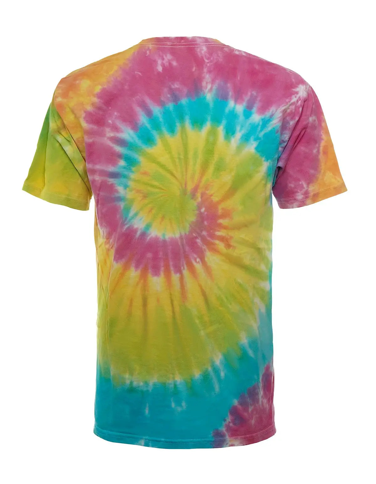 SpectraUSA Classic Spiral Tie-Dye T-shirt featuring a vibrant spiral design on a casual tee.