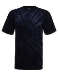 SpectraUSA Midnight Spiral Tie-Dye T-shirt featuring a vibrant spiral design on the front.