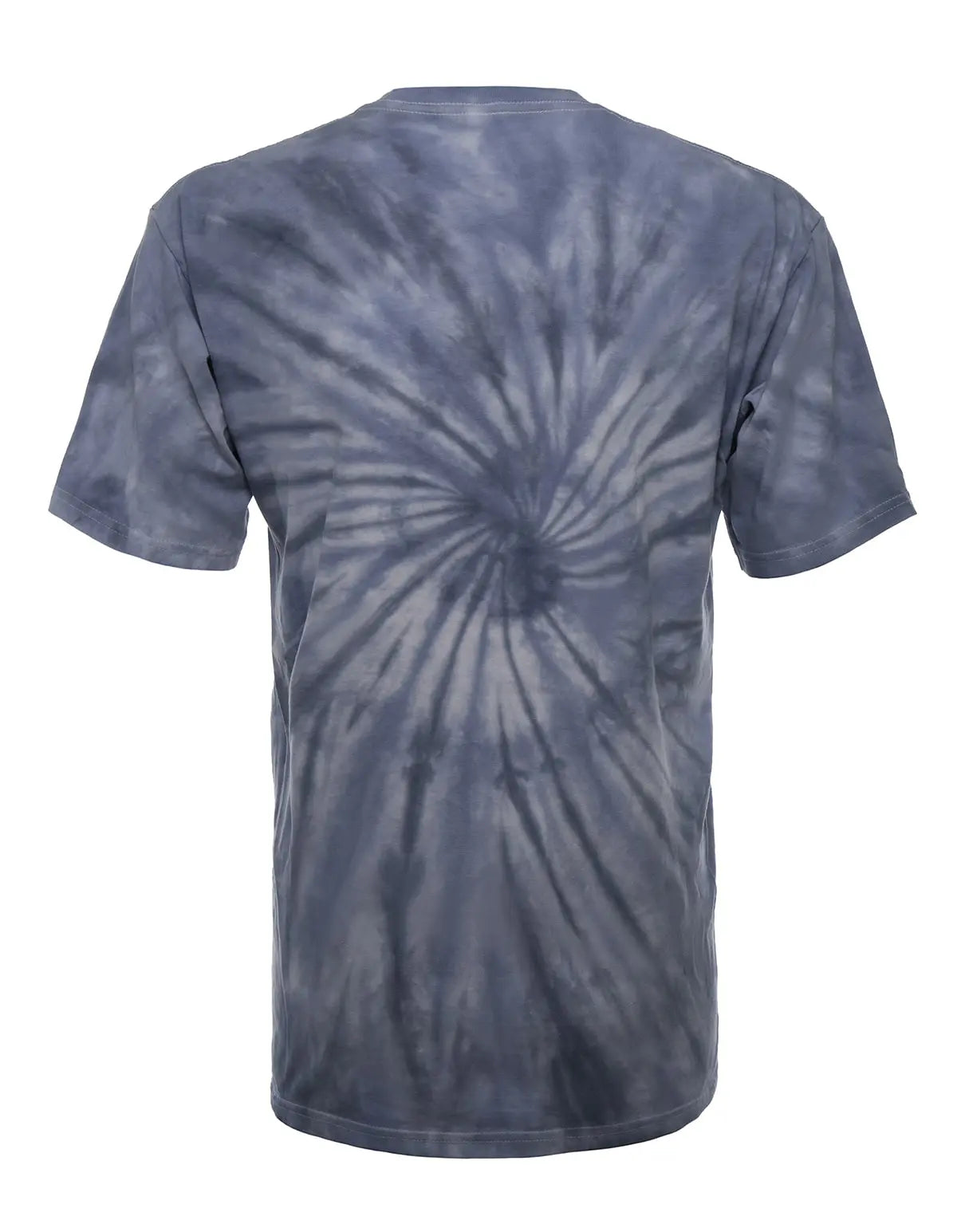 SpectraUSA Steel Quartz Spiral Tie-Dye t-shirt with a unique spiral design on the back, showcasing vibrant tie-dye colors.