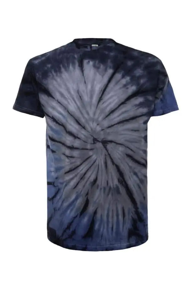 SpectraUSA Surf Spiral Tie-Dye T-shirt featuring a colorful spiral design on the front, casual and vibrant men's tee.