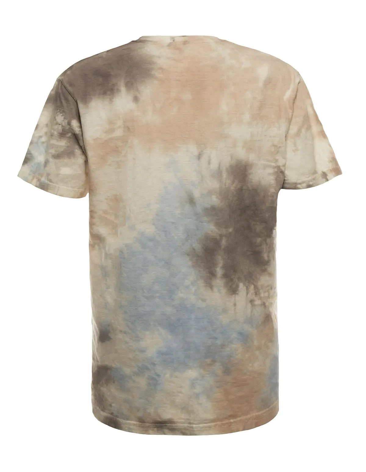 Back view of SpectraUSA Splash Snow Tie Dye T-shirt with vibrant, swirling snow-inspired tie dye pattern.