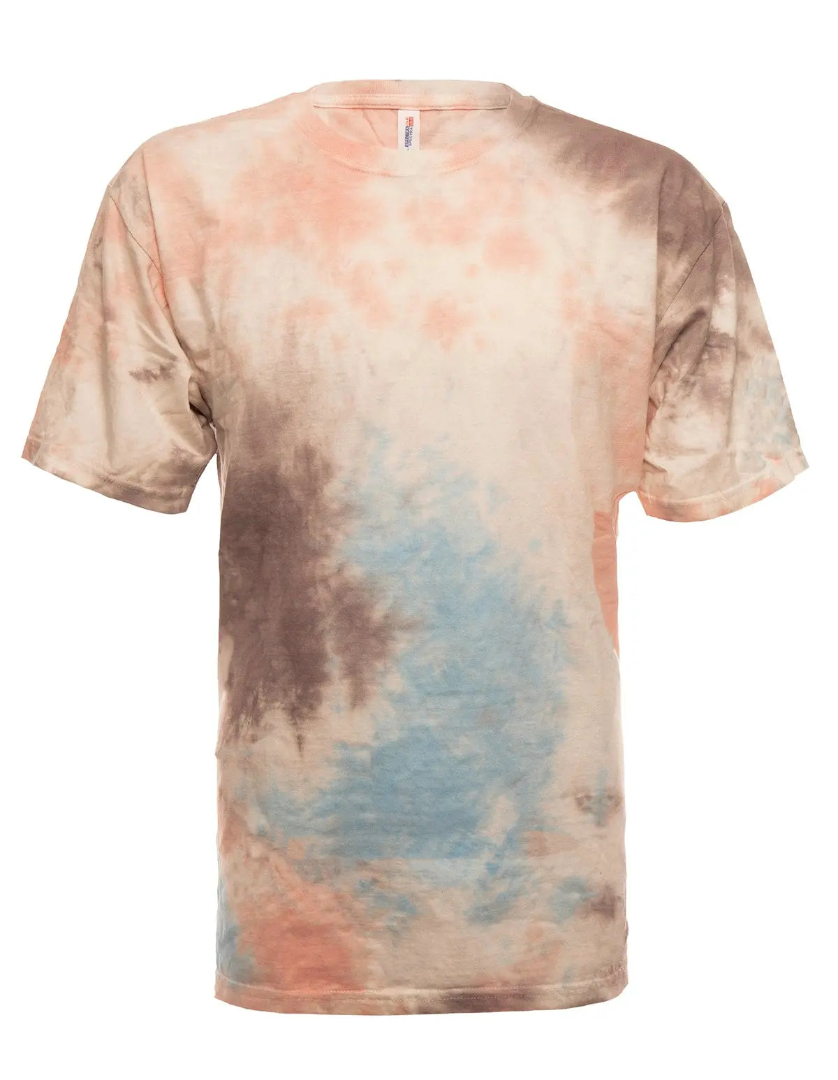 SpectraUSA Splash Snow Tie Dye T-shirt featuring a colorful, swirling tie dye design on a casual tee front view.