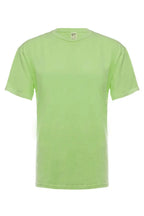 Neon green SpectraUSA garment dye T-shirt displayed from the front, showcasing vibrant color and smooth fabric texture.