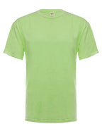 Neon green garment dye for tees from SpectraUSA, front view showing vibrant color and fabric texture.
