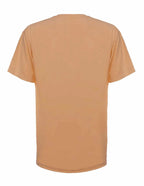 Back view of a neon orange SpectraUSA garment dye T-shirt, showcasing the vibrant color and fit.