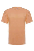 SpectraUSA neon orange garment dye applied to a t-shirt, showcasing vibrant color and fabric texture.