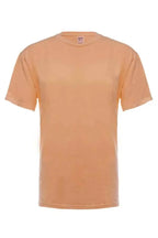 SpectraUSA neon orange garment dye applied to a t-shirt, showcasing vibrant color and fabric texture.