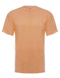 Front view of a neon orange SpectraUSA garment dye T-shirt, showcasing the vibrant color and smooth fabric.