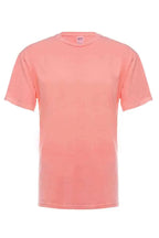 SpectraUSA neon pink garment dye T-shirt with vibrant color, front view showcasing the bright, bold hue and fabric texture.