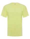 SpectraUSA neon yellow garment dye T-shirt front view showing vibrant color and smooth fabric texture.