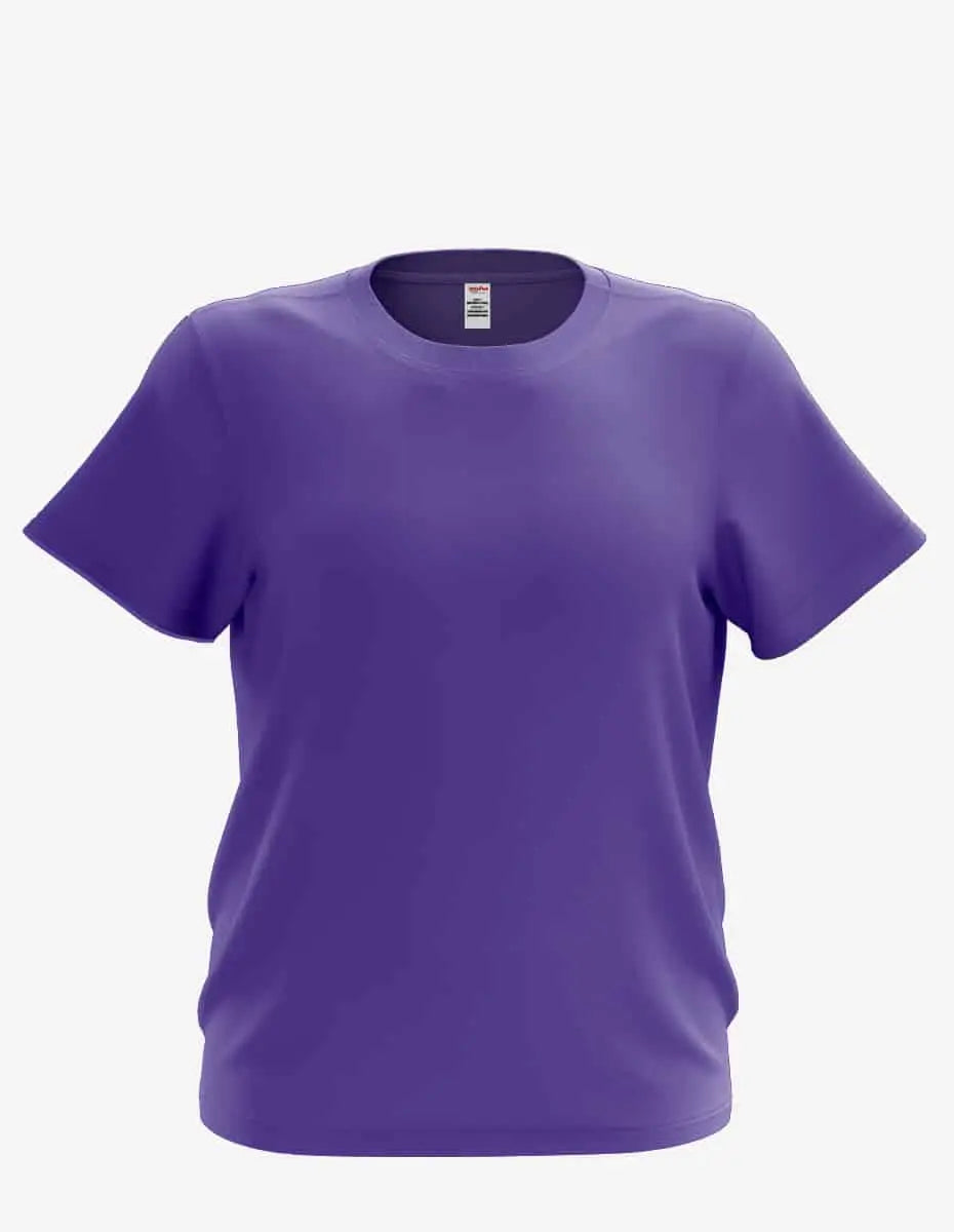 Purple youth crew neck from SpectraUSA, kids' casual sweatshirt with a comfortable fit and simple design, front view.